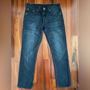 Levi's 511 Jeans Mens Straight Leg Slim Fit Black Dark Wash Denim Size 30x30